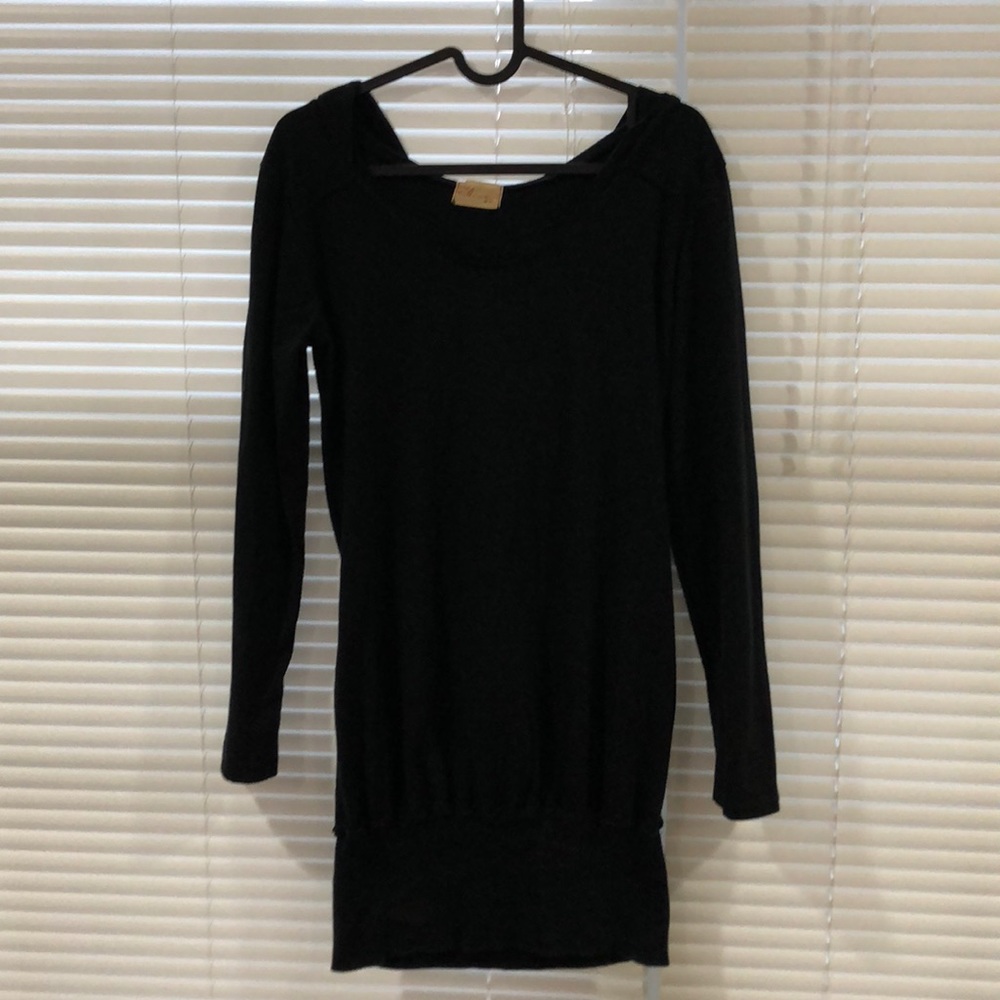 Vintage Havana shirt/dress hooded Small Black EUC - Picture 1 of 6